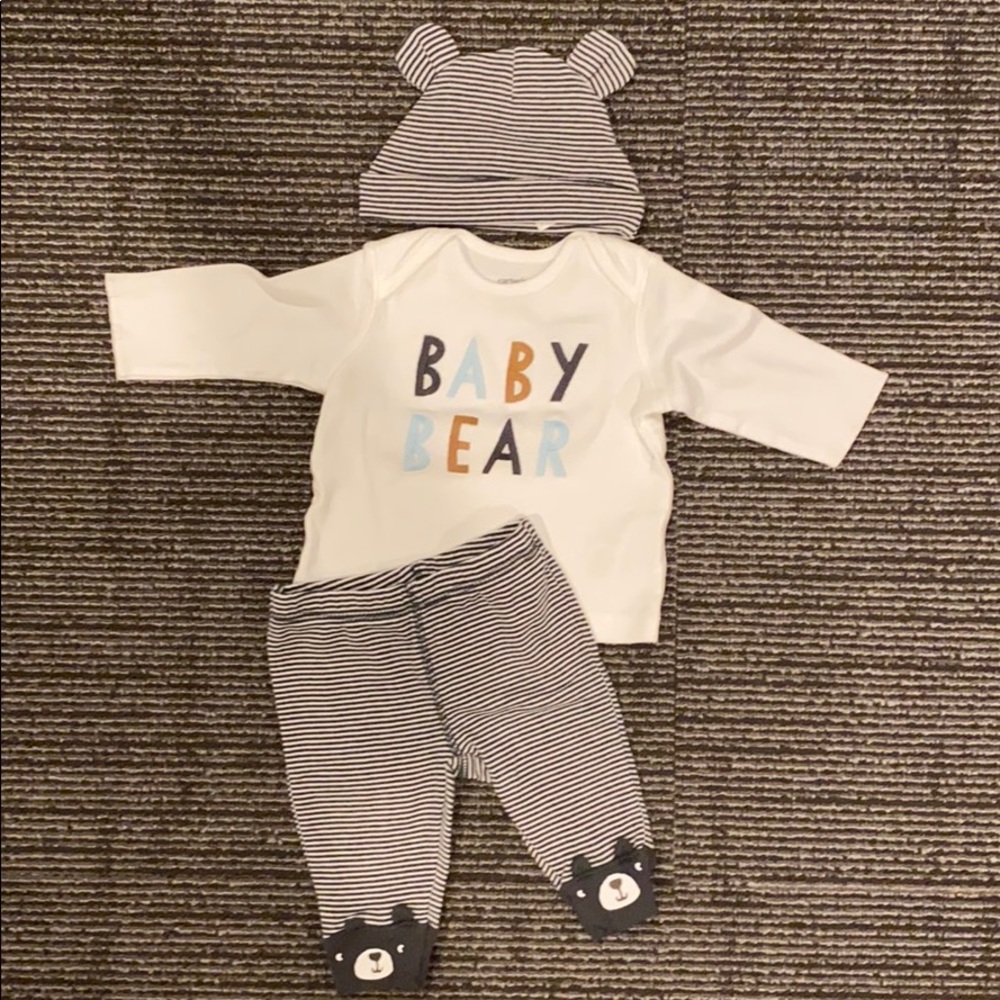 2pc Carter’s baby boy matching set babybear outfit